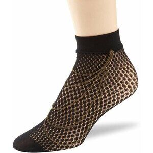 Modern Heritage Women's 09764 Chain Net Anklet Socks Jet Black One Size